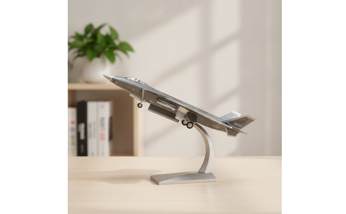 J-20 Model with Stand Detailed Fighter Jet Model with Stand Display for Desk