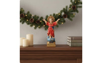Christmas Decoration Red Robe Jesus Figurine Gift Idea Child Jesus Statue Realistic Intricacy Arms Raised Saint Statue for Christians, Altar