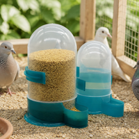 Bird Feeder and Waterer Set, Automatic Hanging Feeding Station for Wild Birds, Weatherproof, Transparent Waterer for Garden & Balcony