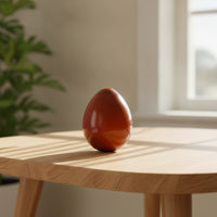 Polished Stone Egg Glossy Egg-Shaped Stone Smooth Ornament for Collectors, Aquarium, Tabletop, Desk