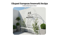 Elegant Design Garden Arch with Gate Ornate Scrollwork Metal Arbor with Gate Weather Resistant Climbing Plant Trellis Arch Heavy-Duty for Homeowners, Landscapers, Event Planners, Pathway, Patio, Yard