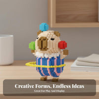 Creative Gift Capybara Building Blocks Material Micro Block Capybara Figure Playful Design for Children, Teens, Playroom, Office, Home