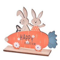 Wooden Bunny Decor, Kids Room Shelf Decoration, Creative Bunny Craft, Modern Minimalist Design, Holiday Gathering Decoration