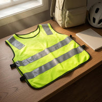 Black Trim Children's Reflective Vest Horizontal Bands Kids High Visibility Vest Sleeveless Lightweight