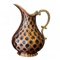 Flared Spout Copper Pitcher Curved Handle Copper Tea Pot Polished Metal Pitcher Imported