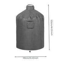 Waterproof Round Grill Cover Windproof Round Smoker Cover Resistant Reinforced Stitching for Outdoor, Backyard