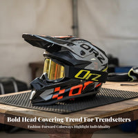 Motocross Helmet Aerodynamic Design Full Face Motocross Helmet Sturdy Shell for Mountain Bikers, Adults, Rough Terrain, Rally Trail Riding