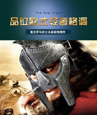 复古欧式罗马武士头盔装饰摆件金属手工创意勇士盔甲铁艺模型道具