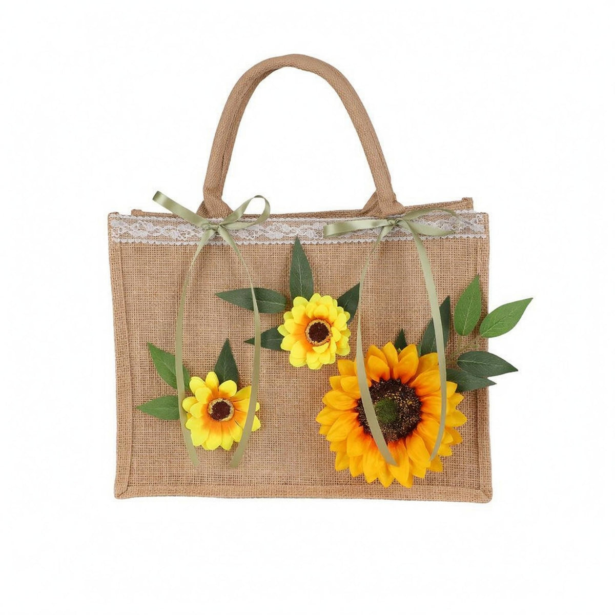 Jute Tote Bag Structured Rectangular Tote Bag Effortless to Tidy Daily Carrier for Gift Carrying