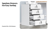 Lockable Drawers Multi-Drawer Filing Cabinet Movable Office Furniture Mobile Design Document Organizer Space-Saving for Telecommuting Workers, Students, Crafters, Under Desk, Study Room, Studio, Bedroom