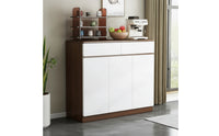 Buffet Cabinet with Drawers Two-Color Floor Standing Cabinet Modern Kitchen Cupboard with Doors for Dining Room, Apartment