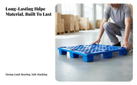 Pallet Water-Resistant-Resistant 9-Leg Grid Pallet Stackable Logistics Supplies for Warehouse Workers, Factory Workers