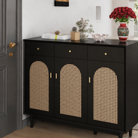 Black Wood Chest of Drawers, Timeless Design Drawers for Clothes Storage, Bedroom Furniture with Shelves