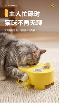 跨境智3合1奶酪屋智能宠物解闷神器猫盘玩具打地鼠羽毛逗猫玩具