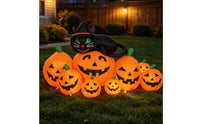 Cat on Pumpkin Inflatable Waterproof Inflatable Pumpkin and Cat for Homeowners, Yard, Lawn