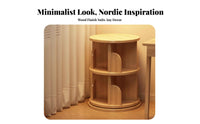 360-Degree Rotation Revolving Tower Shelf Floor-Standing rotating Book Tower Space-Saving Design book storage unit Large Capacity for Students, Apartment Dwellers, Parents, Small Spaces, Study Room, Bedroom, Home Office
