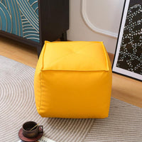 Soft Leather-Like Surface Upholstered Footrest Cube Multi-Functional Square Beanbag Stool Comfortable Pouf Ottoman Modern Design for Closedice Workers, Homeowners, Living Room, Entryway, By the Sofa, Playroom