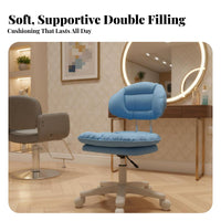 Adjustable Height Low-Back Rolling Stool 360-Degree Swivel Cushioned Low-Back Roller Chair Stable Five-Point Base Commercial Furniture Thick Padded Seat for Nail Technicians, Professionals, Beauty Salon, Barber Shop, Reception Area, Dressing Room