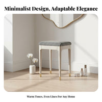 Comfortable Seating cream plush Pouf Modern design Vanity Seat space-saving Design Small Stool Multi-Functional for Women, Young Adults, Teenagers, changing area, Bedroom, Makeup Corner
