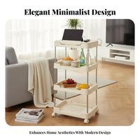 Mobile Design three-tier Rolling Organizer Built-in Tablet Holder Storage Trolley Multi-Functional Utility trolley Easy to Move for Students, Office Workers, residents, Living Room, Kitchen, Bedroom, Bathroom