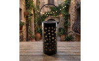 Outdoor Lantern with Cutout Patterns Portable Lighting Rechargeable for Pathway