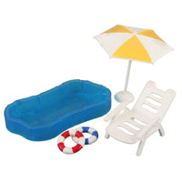 Translucent Dollhouse Swimming Pool Set Striped Dollhouse Pool Set Plastic Beachside Decoration Poolside