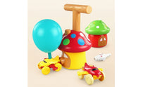 Fungus-Shaped-Shaped Balloon-Powered Toy Car Battery-Battery-Not-Required Balloon Car Toy Set Multicolor Interactive for Children, Toddlers, Playroom, Preschool
