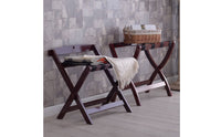Folding Luggage Rack Foldable Wooden Suitcase Stand Space-Saving Resort-Style Luggage Holder for Bedside