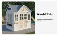 Wooden Playhouse Solid Wood Construction children's Treehouse Child-Friendly Design Kids Outdoor Cabin for Young Children, Parents, Backyard, Patio