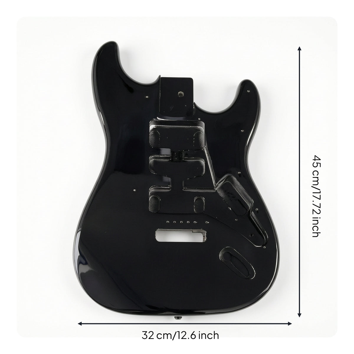 Solid Electric Guitar Body Black Strat Body Gloss for Luthier
