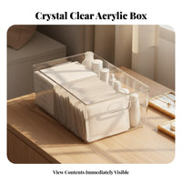 Stackable Drawer Box Japanese Inspired Desktop Organizer Transparent Design
