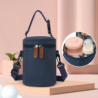 Travel Bag for Breastmilk Storage and Nursing Working Moms, Simple Waterproof Oxford Cloth Thermal Bottle Bag, Cylindrical Storage Bag, 1 Pack