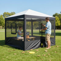Bug Protection Canopy Sidewall with Mesh Openings Easy Installation Instant Tent Enclosure Panel Outdoor Shelter Accessory for Backyard