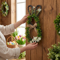 Easter Wreath Outdoor Front Door Wreath Spring Theme Artificial Topiary for Homeowners, Gardeners, Garden, Patio, Entryway, Yard