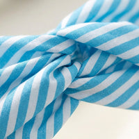 Bow Headband for Face Washing Makeup and Gym, Elastic fitness Workout Hair Band, Absorbent Cloth Striped Pattern Accessory for Ladies