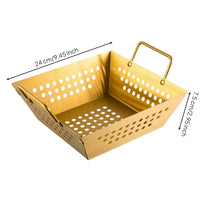 French Fries Basket Gilded Fry Basket Easy Grip Food Presentation Tray with Handle for Restaurants, Cafes