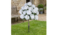 2 Pieces Artificial Hydrangea Tree Realistic Tree with Stake Fake Flower for Homeowners, Patio, Porch
