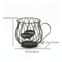 Coffee Pod Holder Wide-Mouth Coffee Capsule Organizer Mug Shaped Basket Compact Sturdy for Kitchen Counter