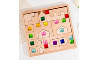 Shape Matching Board Educational Wooden Puzzle Geometric Shape Puzzle for Preschoolers, Playroom