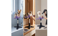 Versatile Dog Grooming Stand with Cradle Adjustable-Height Pet Grooming Restraint with Base Rotating for Nail Trimming