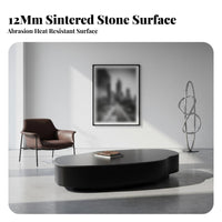 Bean Shaped Coffee Table Minimalist design Storage Coffee Table Italian Inspired Sturdy Construction for Families, Adults