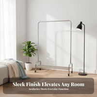 With casters Wheeled Garment Rack Portable Single Rail Rolling Rack Space-Saving Clothes Stand Multi-Purpose for Boutdoorique Owners, Homeowners, Balcony, Retail establishment, Laundry Room, Entrypath