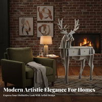 Modern and design curved framed End Table Multi-Functional Household Furniture Space-Saving Stable Design for Homeowners, Apartment Dwellers, Home Workers, Living Room, Small areas, Bedroom, Study