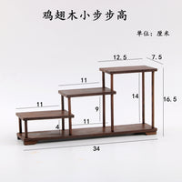 实木小博古架鸡翅木摆件茶具茶叶杯架多宝阁紫砂壶展示收纳置物架 鸡翅木榫卯中高（整装发货）