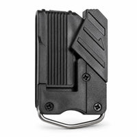 Black Plastic Tape Measure Safety Buckle Screw-Fastened Tape Measure Holder Clip Ribbed Side Panel Safety Buckle Clip Mounting Plate