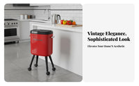 High-Foot Trash Can No-Bend Design Tall Trash Can with Legs Standing Waste Bin with Lid Large Capacity Wide Opening for Elderly