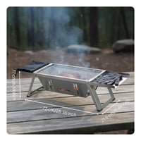 Portable Folding Ember-Fired Grill Heat-Resistant Folding Ember-Fired Grill Good Air Ventilation Compact Barbecue Rack for Backyard