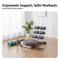 Multi-Functional sit-up Assistant Frame Neck and spinal Support Rocking sit-up Exerciser Easy to Use Ab Trainer paded Headrest for Home Gym Users, Beginners, Adults, mid-section Training, Office