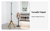 Adjustable Mannequin Head Stand Foldable Design Hairpiece Head Tripod Easy Setup Hairpiece Stand Tripod for Hairdressers