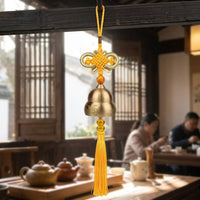 Chinese Decorative Bells, Brass Door Chimes When Door Opens, Sonnette Clochette for Prosperity & Home Decor, 30cm Vintage Feng Shui Ornament